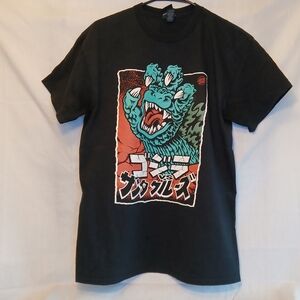 Santa Cruz Skateboards Black Tee with Godzilla Graphic